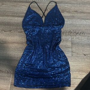 Sabora Black and Blue Sequin Top